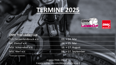 Vier Veranstaltungen zum DMV Trial Ladies Cup 2025 (Bild vergrößern)