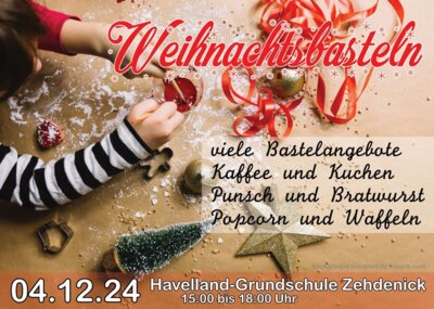 Weihnachtsbasteln am 04.12.2024 von 15 - 18 Uhr (Bild vergrößern)