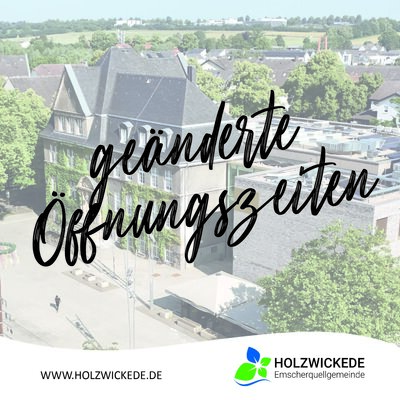 Foto zur Meldung: Geänderte Öffnungszeiten im Standesamt der Gemeinde Holzwickede