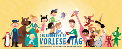 Klassen 1 und 4 lesen gemeinsam (Bild vergrößern)