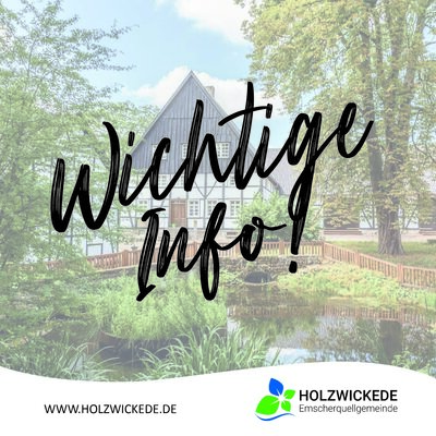 Foto zur Meldung: Wichtiger Hinweis - Änderung der Bankverbindung der Gemeinde Holzwickede – bitte beachten!
