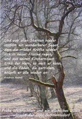 Weihnachtsglückwünsche vom OGV