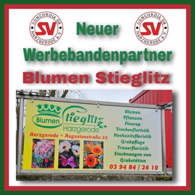 Foto zur Meldung: Neuer Werbebandenpartner - Blumen Stieglitz