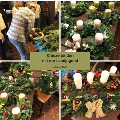 Adventskränze basteln mit der Landjugend / LandFrauenverein Amelinghausen (Bild vergrößern)