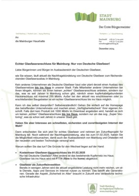 Brief an alle Haushalte: Echter Glasfaseranschluss (Bild vergr&ouml;&szlig;ern)