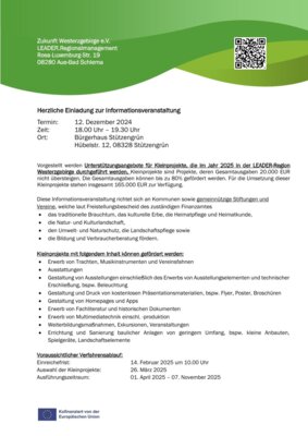 Einladung zur Infoveranstaltung (Bild vergrößern)