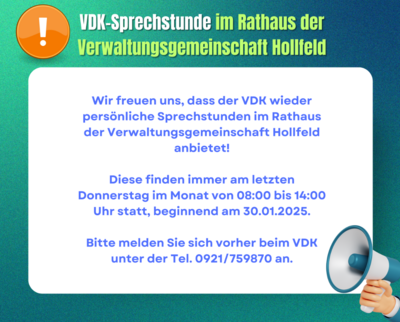 VDK-Sprechstunde im Rathaus der VG Hollfeld (Bild vergrößern)