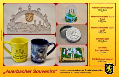Auerbacher Souvenirs gibts in der Touristinfornation (Bild vergrößern)