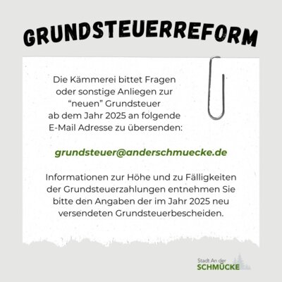 Mitteilung zur Grundsteuerreform (Bild vergrößern)