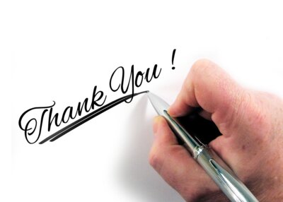 Symbolbild "thank you" Danke von Pixabay, Geralt