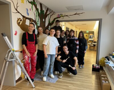 Wandmalerei auf der Kinderstation des Helios Hanseklinikums am Sund