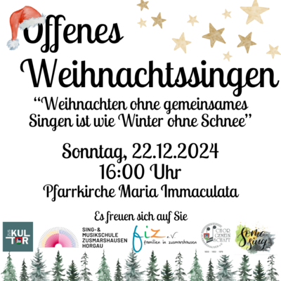 Kulturkreis: Offenes Weihnachtssingen in der Pfarrkirche Zusmarshausen (Bild vergrößern)
