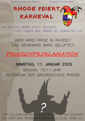 Prinzenproklamation | 11.01.2024 | Forum der Grundschule Rhode (Bild vergrößern)