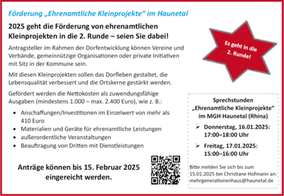 Förderung „Ehrenamtliche Kleinprojekte“ im Haunetal (Bild vergrößern)