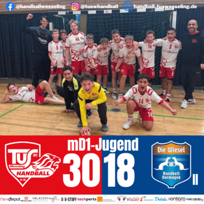 Meldung: D1-Jugend : TSV Bayer Dormagen II - 30:18 [Spielbericht]
