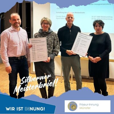 von links nach rechts: Geschäftsführer Jan-Hendrik Schade, Sigrid Rottmann-Dittchen, Carsten Breitmeier, Obermeisterin Rosemarie Ehrlich (Bild vergrößern)