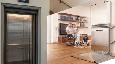 Plattformlift und Personenaufzug in einem modernen Einfamilienhaus - Unterschiede und Vorteile aufgezeigt von Aufzug LuS