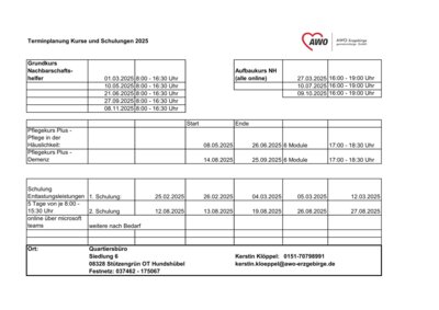 Informationen der AWO Erzgebirge gGmbH (Bild vergrößern)