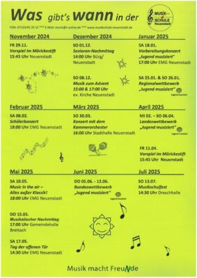 Was gibt´s wann in der Musikschule?