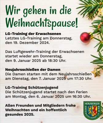Wir gehen in die Weihnachtspause! (Bild vergrößern)