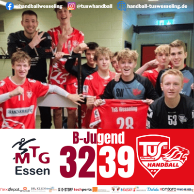 Meldung: MTG Horst Essen : mB-Jugend - 32:39 [Spielbericht]