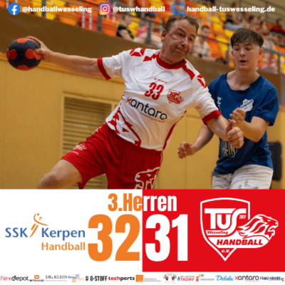 Meldung: SSK Kerpen II : 3.Männer - 32:31 [Spielbericht]