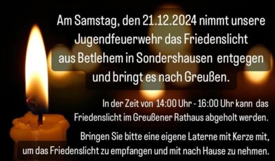 Das Friedenslicht kommt nach Greußen (Bild vergrößern)