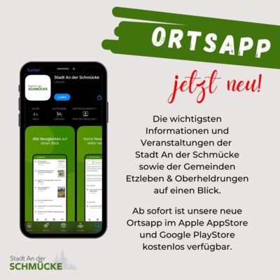 Jetzt NEU! unsere offizielle Ortsapp (Bild vergrößern)