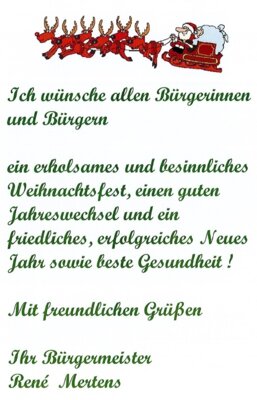 Foto zur Meldung: Weihnachtsgrüße des Bürgermeisters