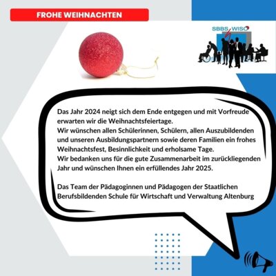 Meldung: Weihnachtsgrüße von der SBBS WISO