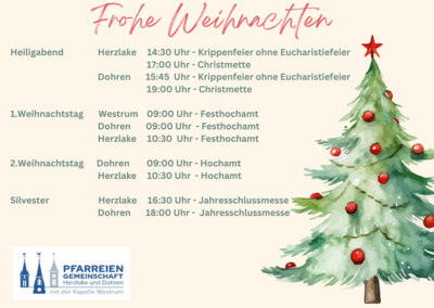 Gottesdienste zu Weihnachten (Bild vergrößern)