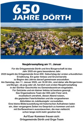 11.01.25 Neujahrsempfang der Ortsgemeinde Dörth (Bild vergrößern)