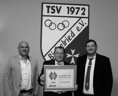 Foto zur Meldung: Goldene Raute vom BFV für den TSV Biebelried