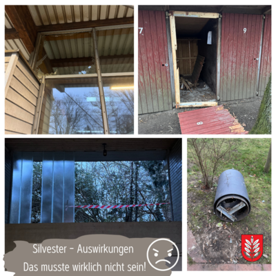 Silvester – Auswirkungen in der Gemeinde Eschede Das musste wirklich nicht sein! (Bild vergrößern)