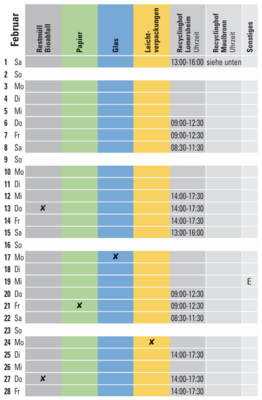Abfallkalender Februar 2025 (Bild vergrößern)