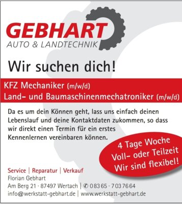 Meldung: Land- und Baumaschinenmechatroniker / Kfz Mechaniker (m,w,d)
