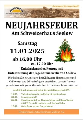 Neujahrsfeuer Am Schweizerhaus Seelow 2025 (Bild vergrößern)