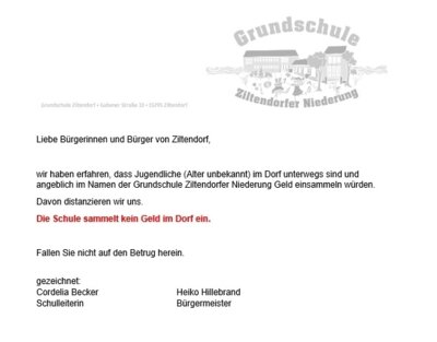 Betrugsversuch in Ziltendorf (Bild vergrößern)