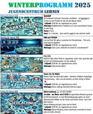 Winterprogramm im Jugendzentrum Lehnin (Bild vergrößern)