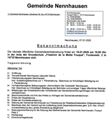 Gemeindevertretersitzung Nennhausen (Bild vergrößern)