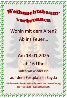 Weihnachtsbaumverbrennen in Sayda