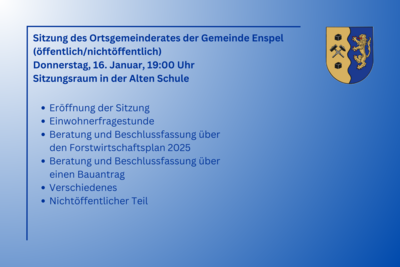Meldung: Sitzung des Ortsgemeinderats