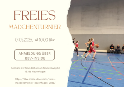 Foto zur Meldung: Abteilung Basketball: Freies Mädchenturnier am 01.02.2025 in Neuenhagen