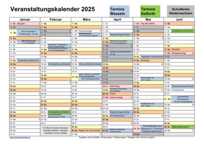Meldung: Wesselner Veranstaltungskalender 2025 ist online