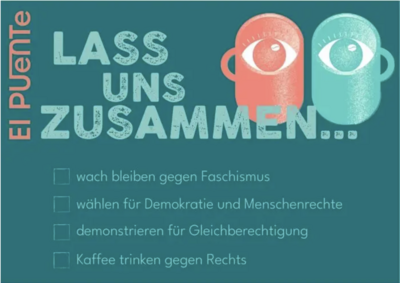 Der Kaffee zur Bundestagswahl: Die Röstung gegen Rechts von El Puente (Bild vergrößern)