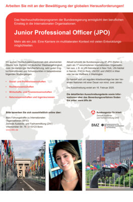 Ausschreibung neuer JPO-Stellen