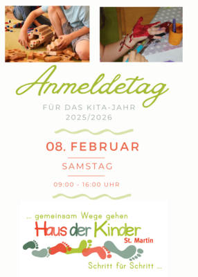 Anmeldetag Haus der Kinder St. Martin