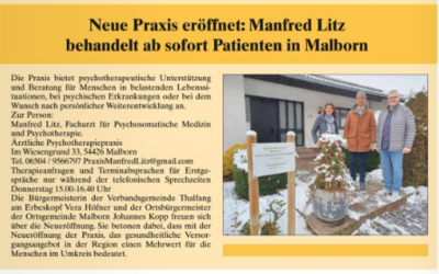 Meldung: Neue Praxis für Psychotherapie in Malborn