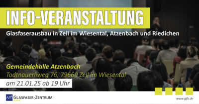 Info-Veranstaltung zum Glasfaserausbau in Zell im Wiesental, Atzenbach und Riedichen am 21.01.2025 (Bild vergrößern)