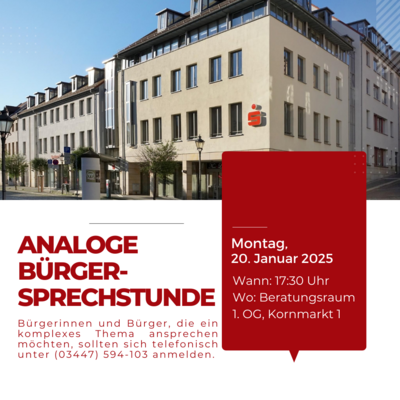 Oberbürgermeister beantwortet Fragen: Sprechstunden am Montag, 20. Januar (Bild vergrößern)